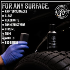 Adam's Polishes UV inspection glow revealing even coverage under blacklight