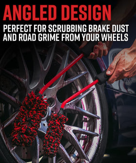 Adam's Polishes brush cleaning wheel spokes and barrels, removes brake dust effectively
