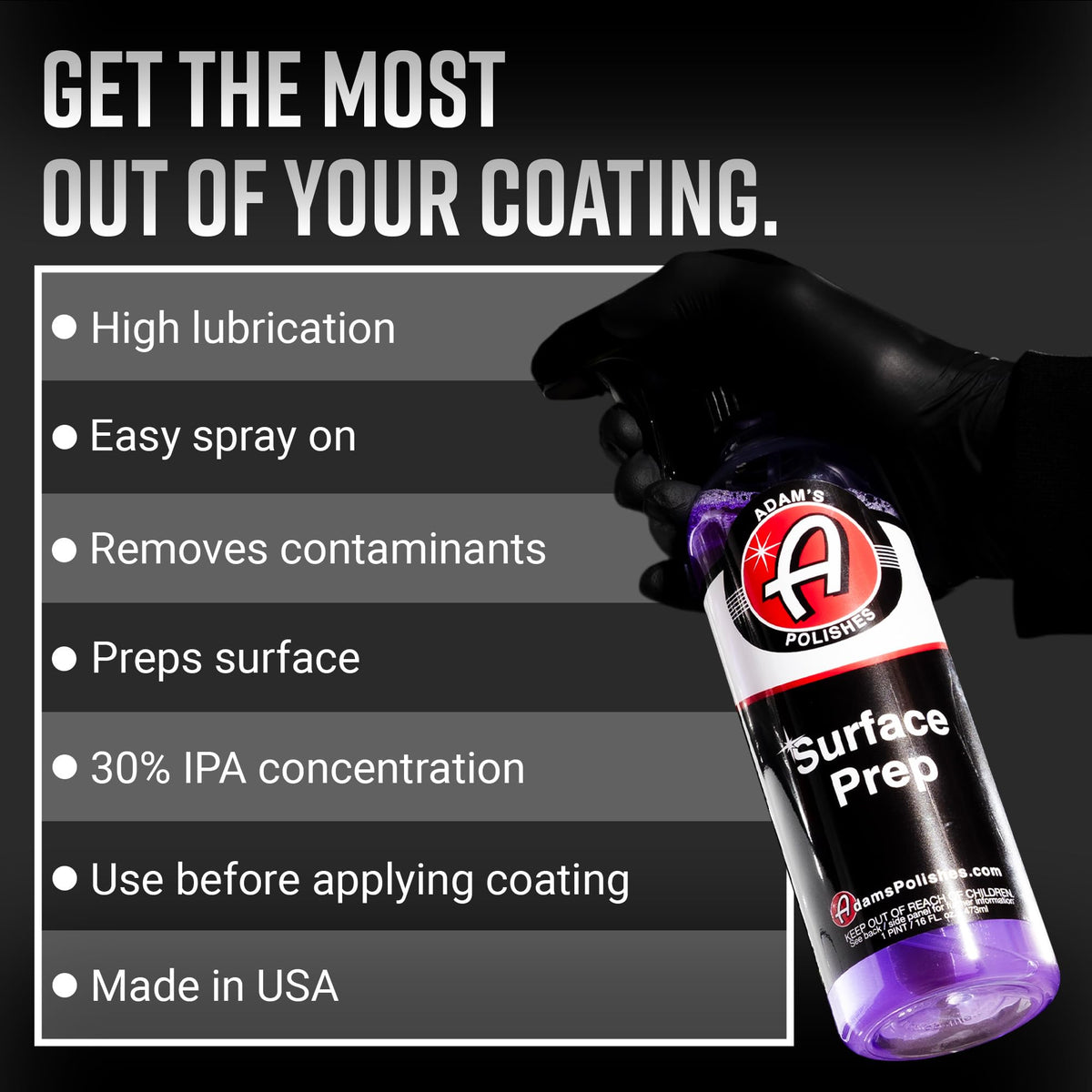 Adam's Polishes spray nozzle close-up for precise application benefit