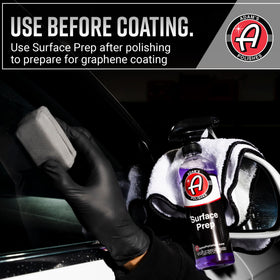 Adam's Polishes cleaning automotive glass for streak-free clarity benefit