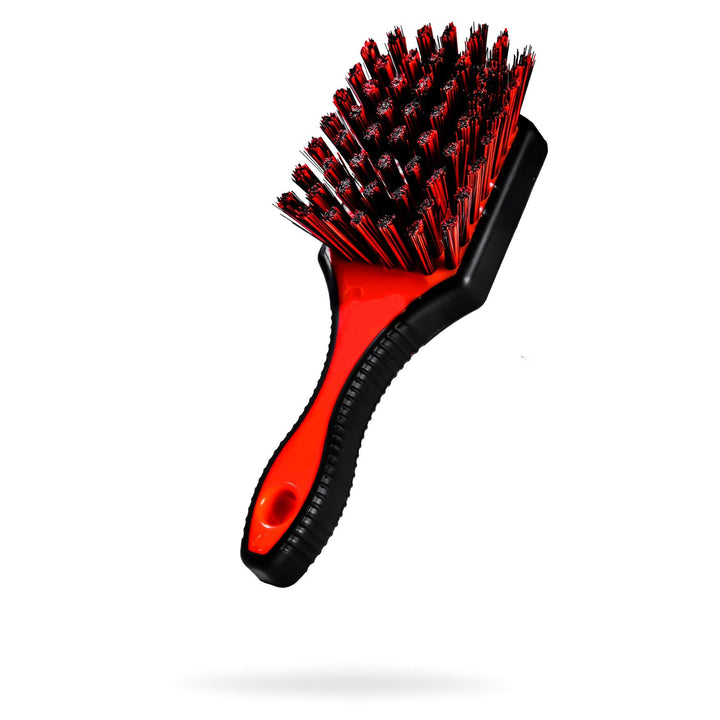Adam's Polishes front view of tire brush showing compact design and easy handling
