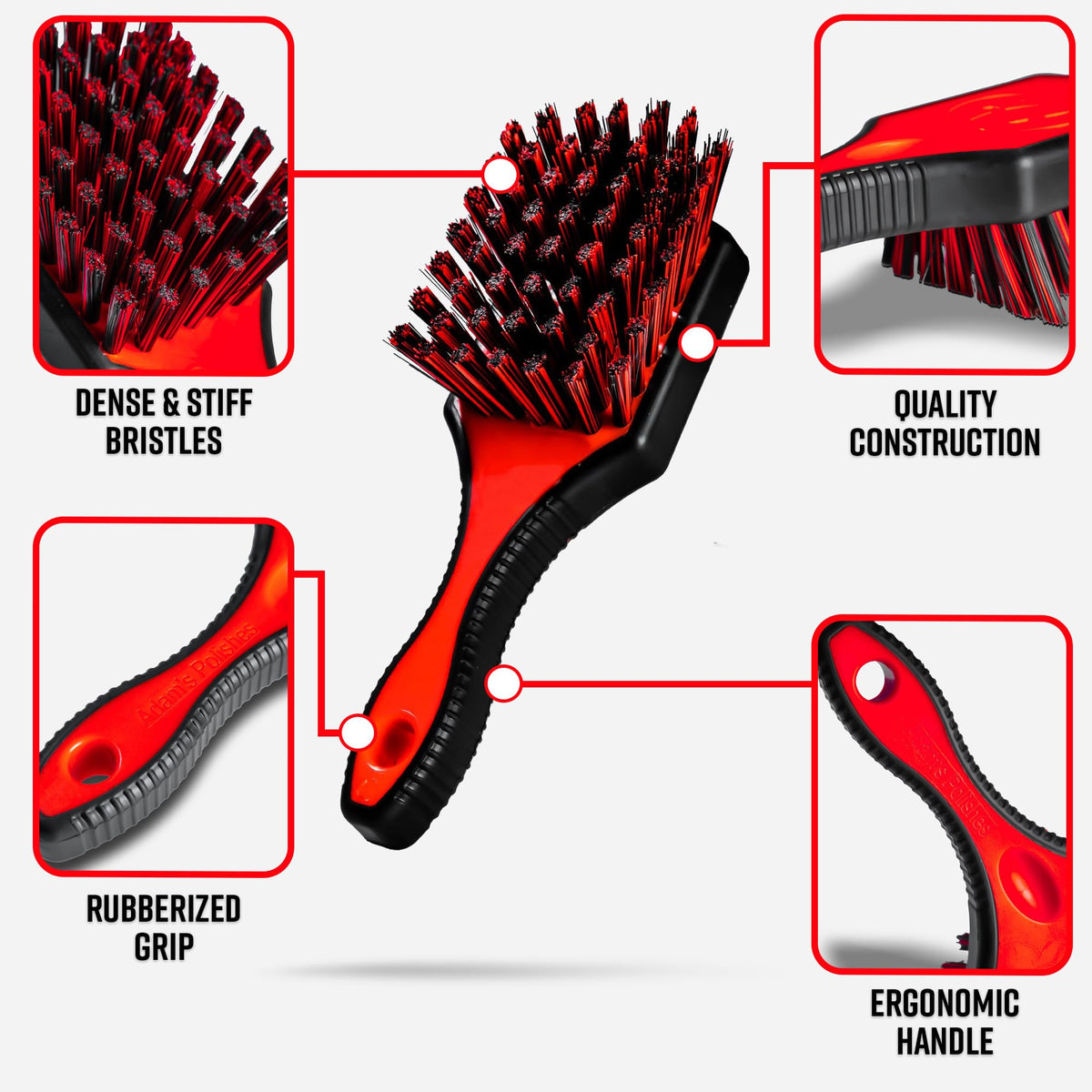 Adam's Polishes handle grip detail for secure hold and reduced hand fatigue