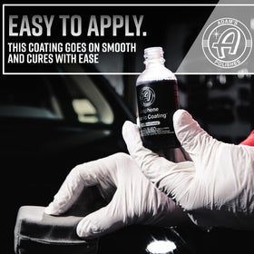 Adam's Polishes hand wiping coating on panel demonstrating smooth application