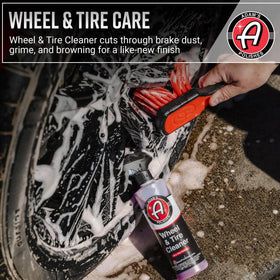 Adam's Polishes wheel cleaner dissolving brake dust for easier cleaning