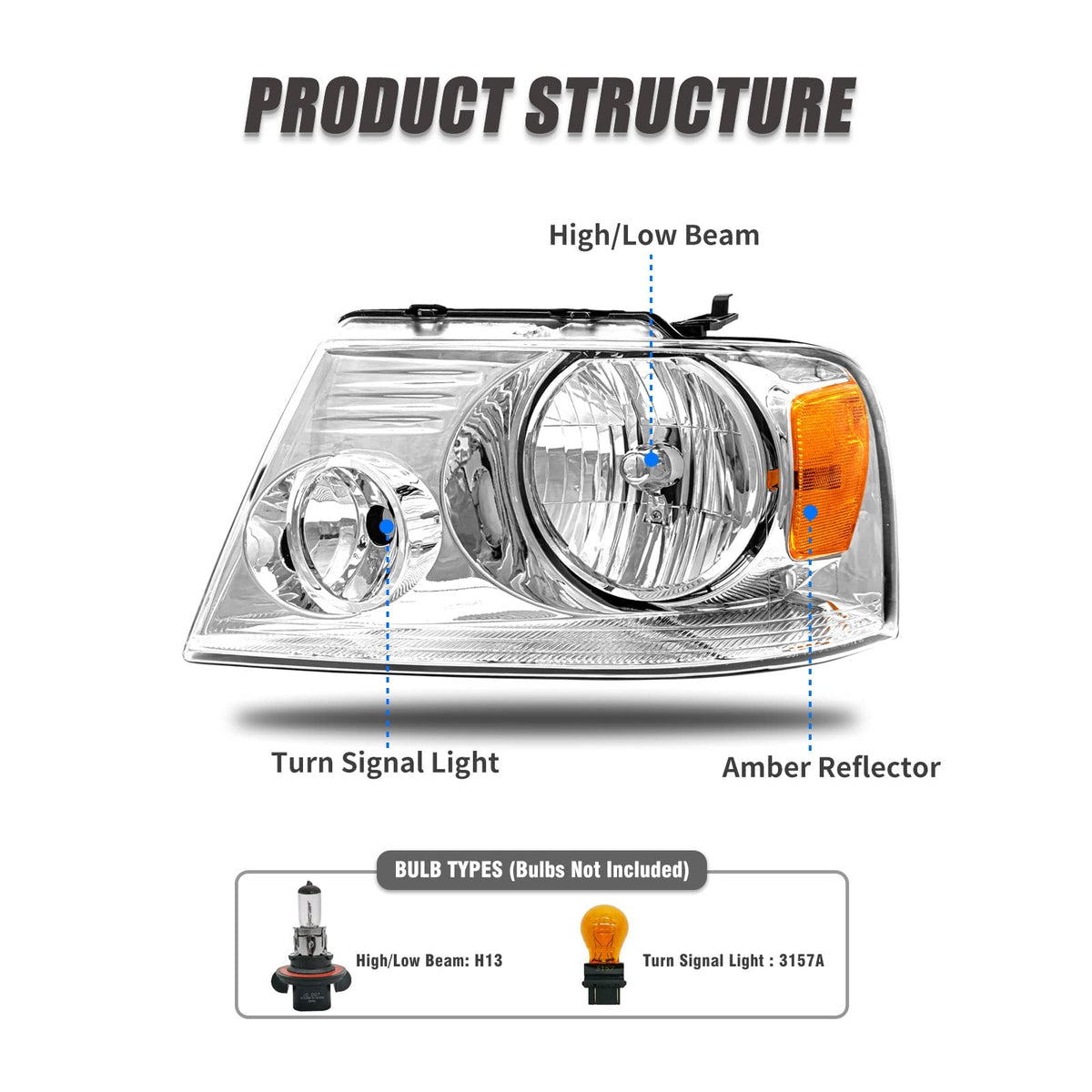 ADCARLIGHTS amber reflector detail for improved side visibility and safety