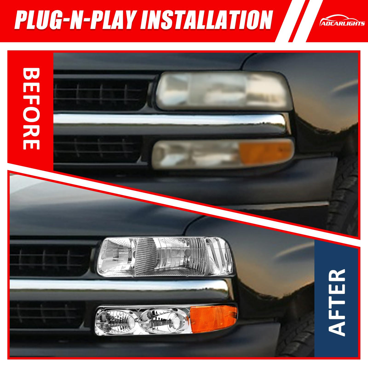 ADCARLIGHTS rear housing with watertight seal and plug for weather protection