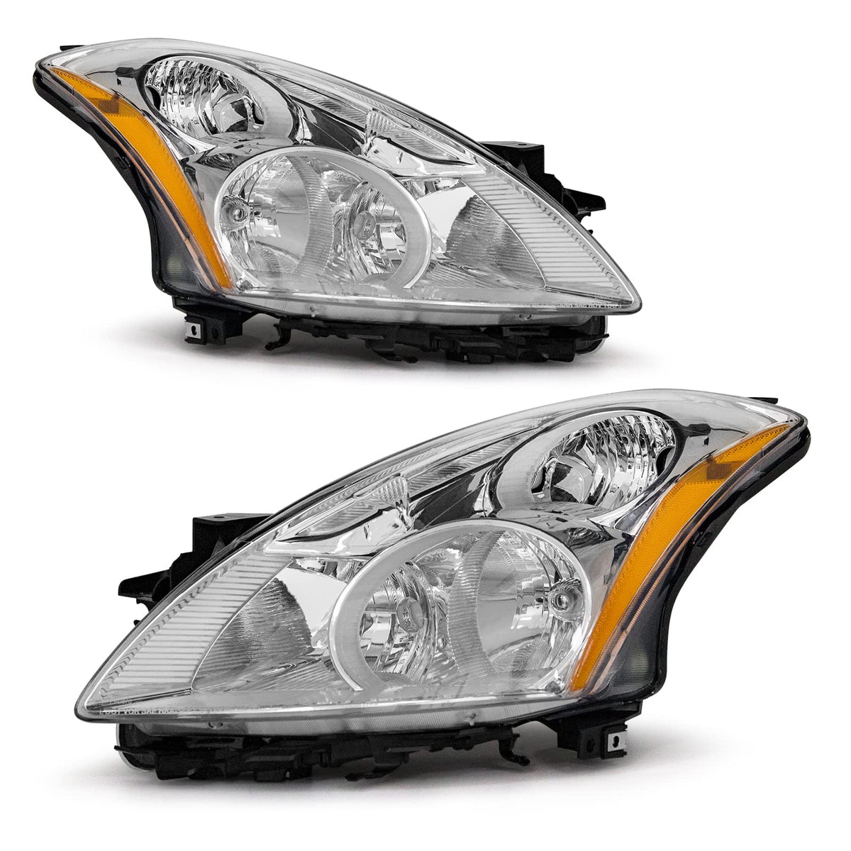 ADCARLIGHTS front view assembly showing chrome housing and lens, improves headlight appearance