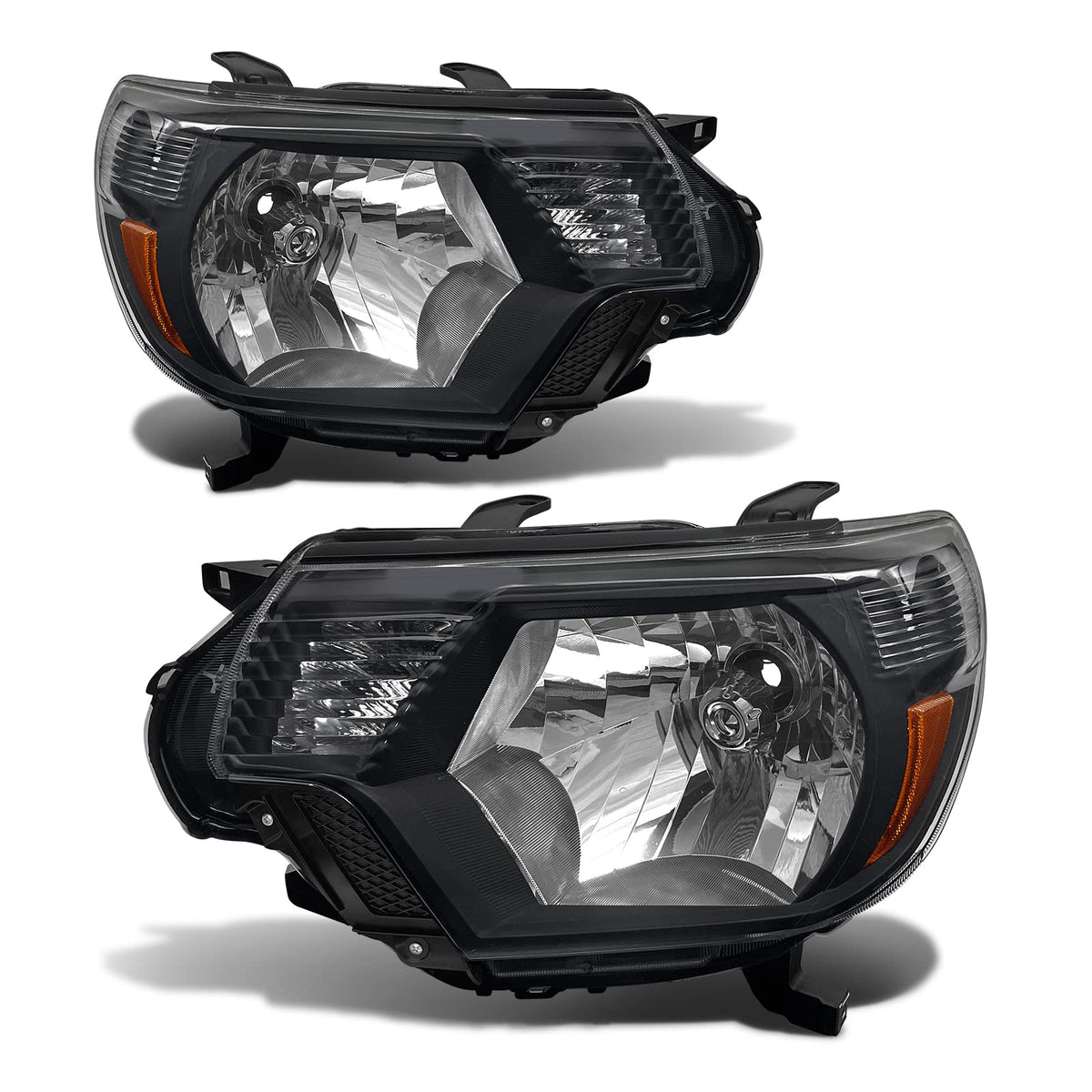 ADCARLIGHTS front view pair showing black housing and styling benefit