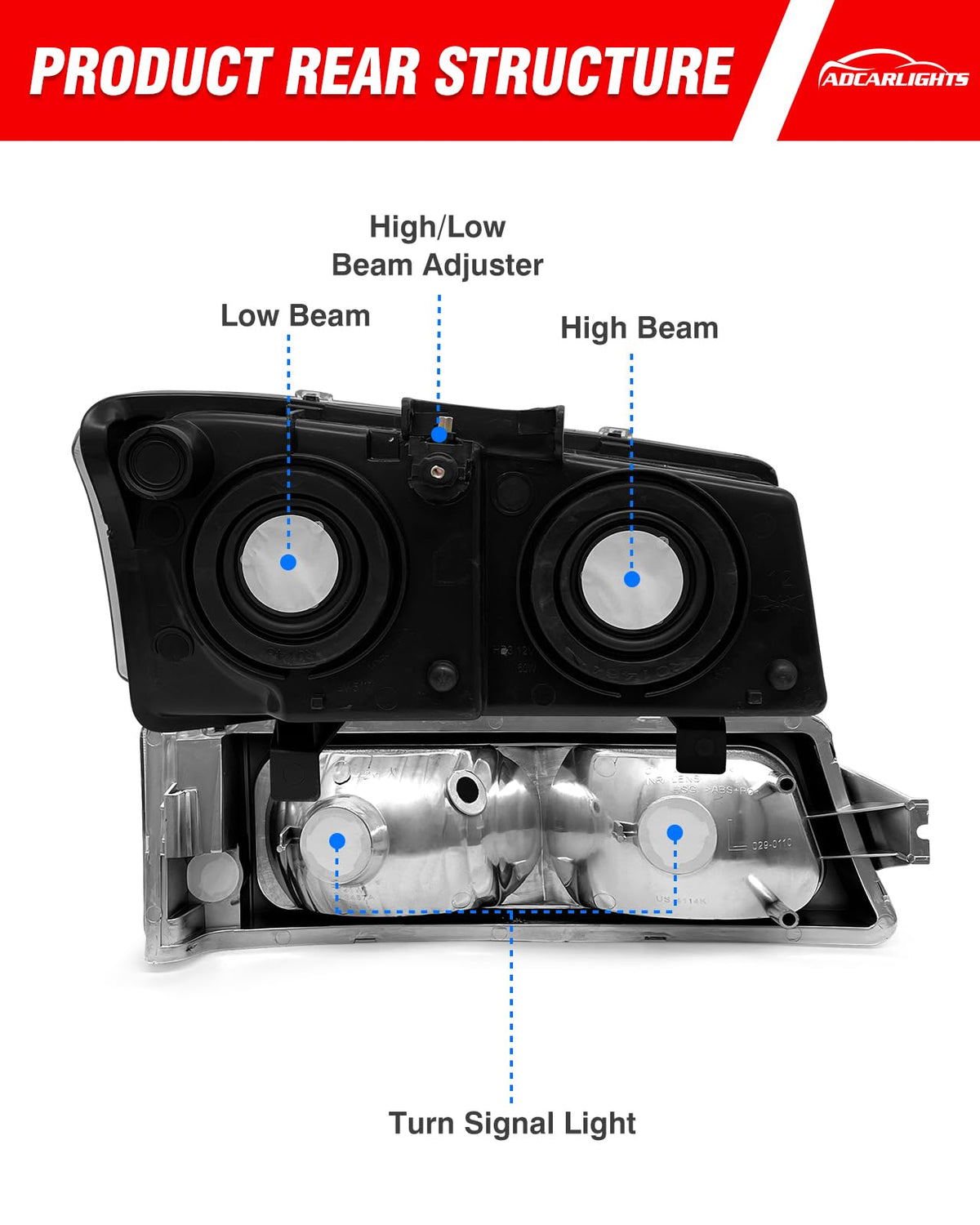 ADCARLIGHTS installed on 2004 Silverado driver side for direct-fit convenience