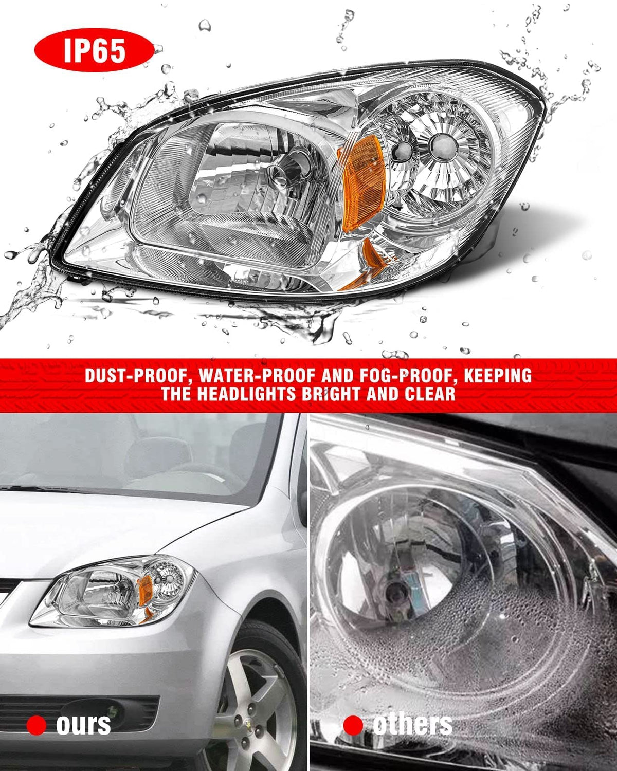ADCARLIGHTS installed on Chevy Cobalt showing accurate alignment