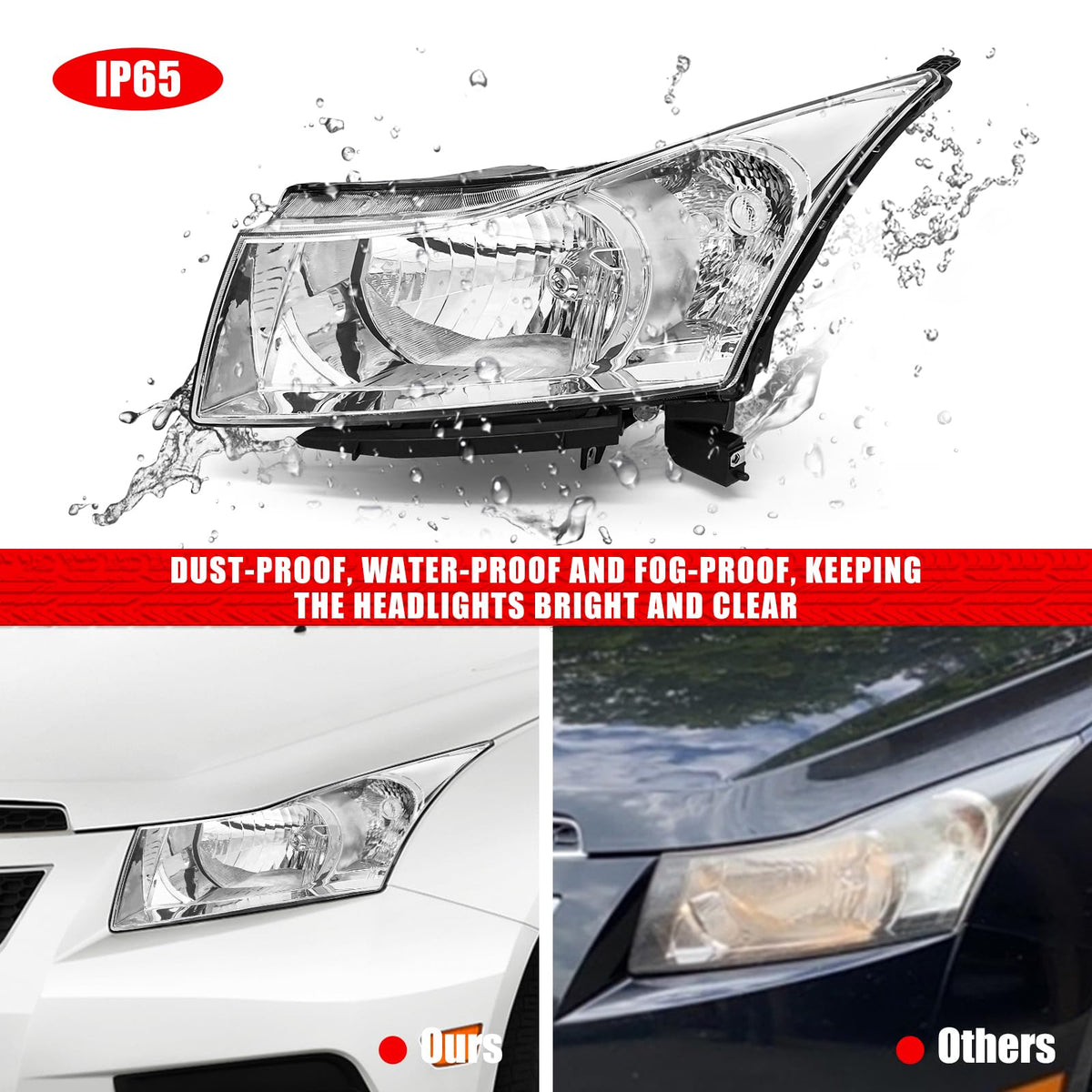 ADCARLIGHTS installed on Chevy Cruze restoring factory-style front end