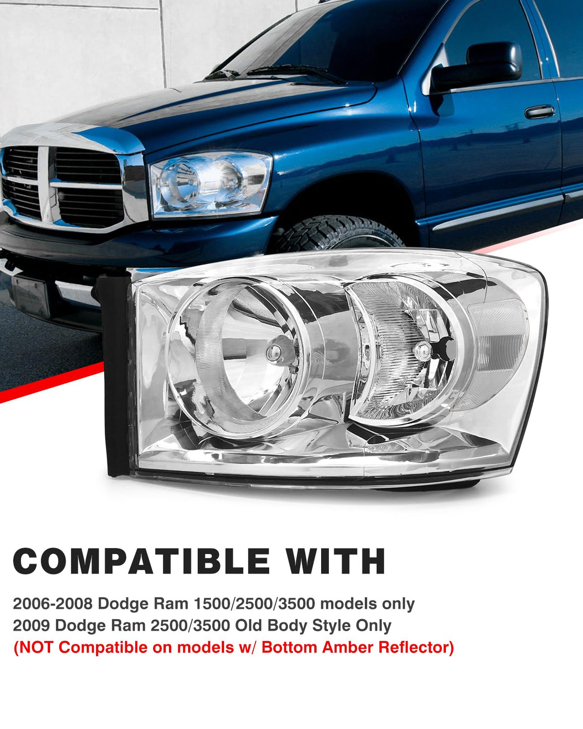 ADCARLIGHTS closeup of polycarbonate lens showing UV coating protection