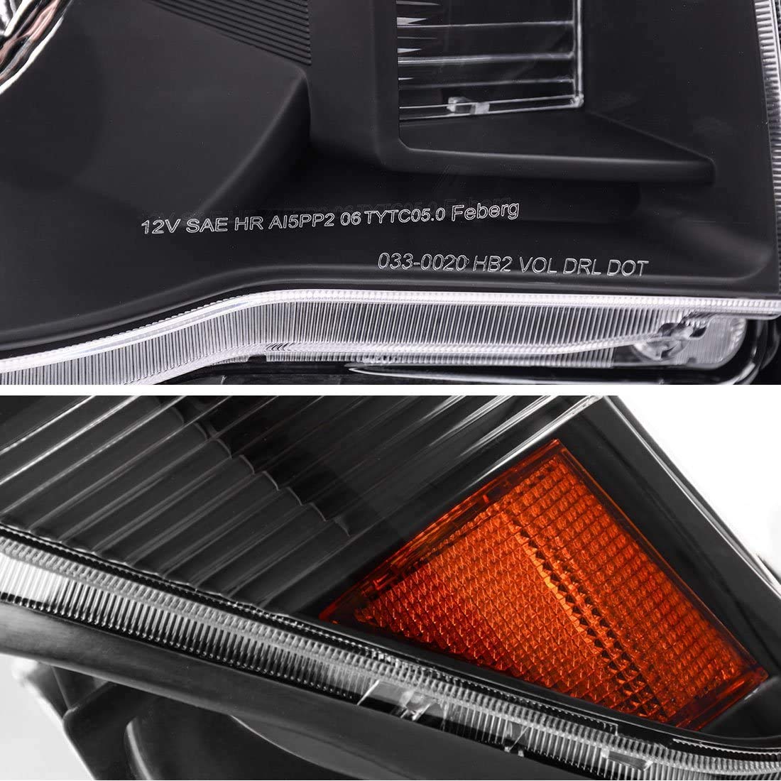 ADCARLIGHTS shown next to ruler for accurate size reference