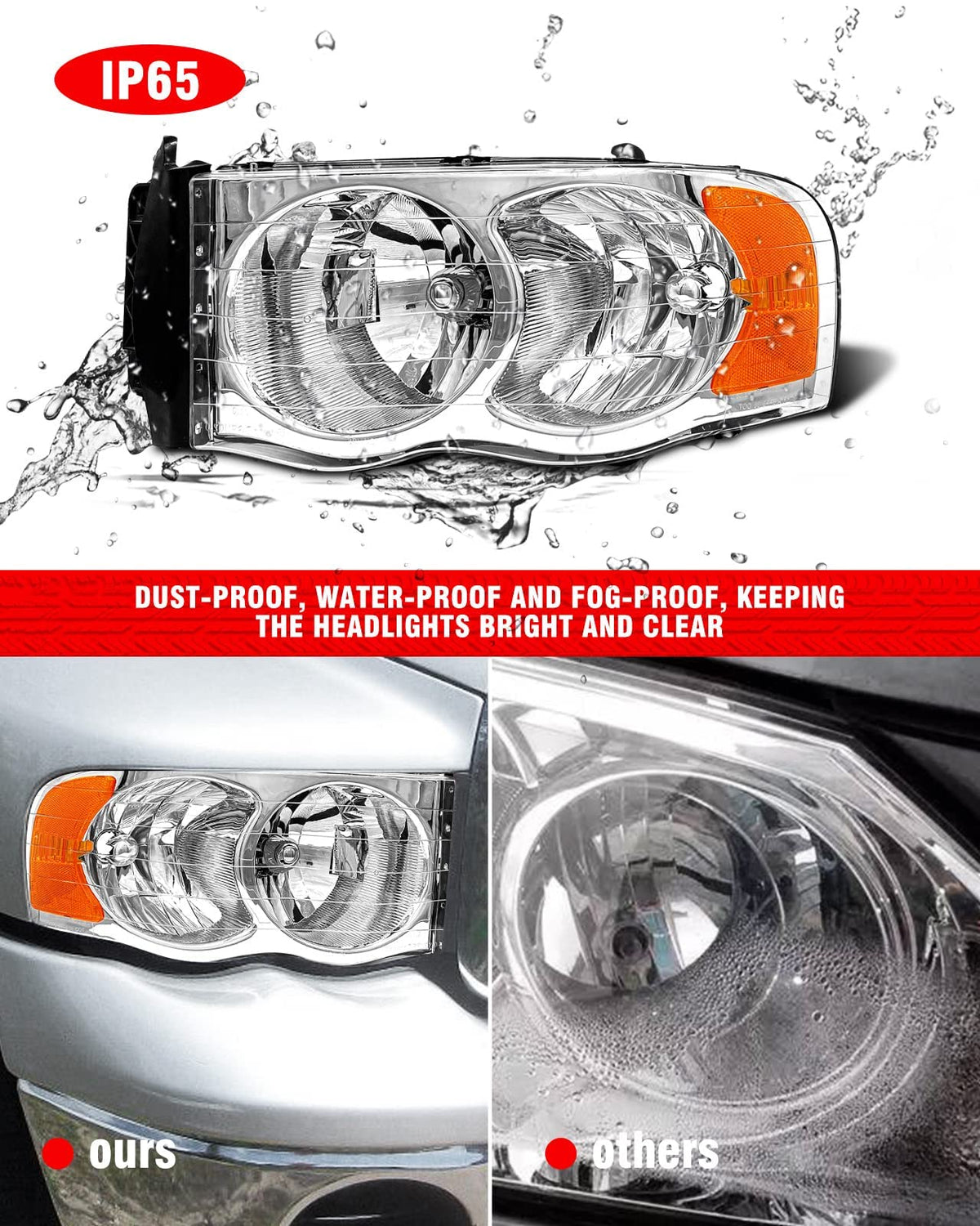 ADCARLIGHTS beside ruler showing exact dimensions for proper fitment