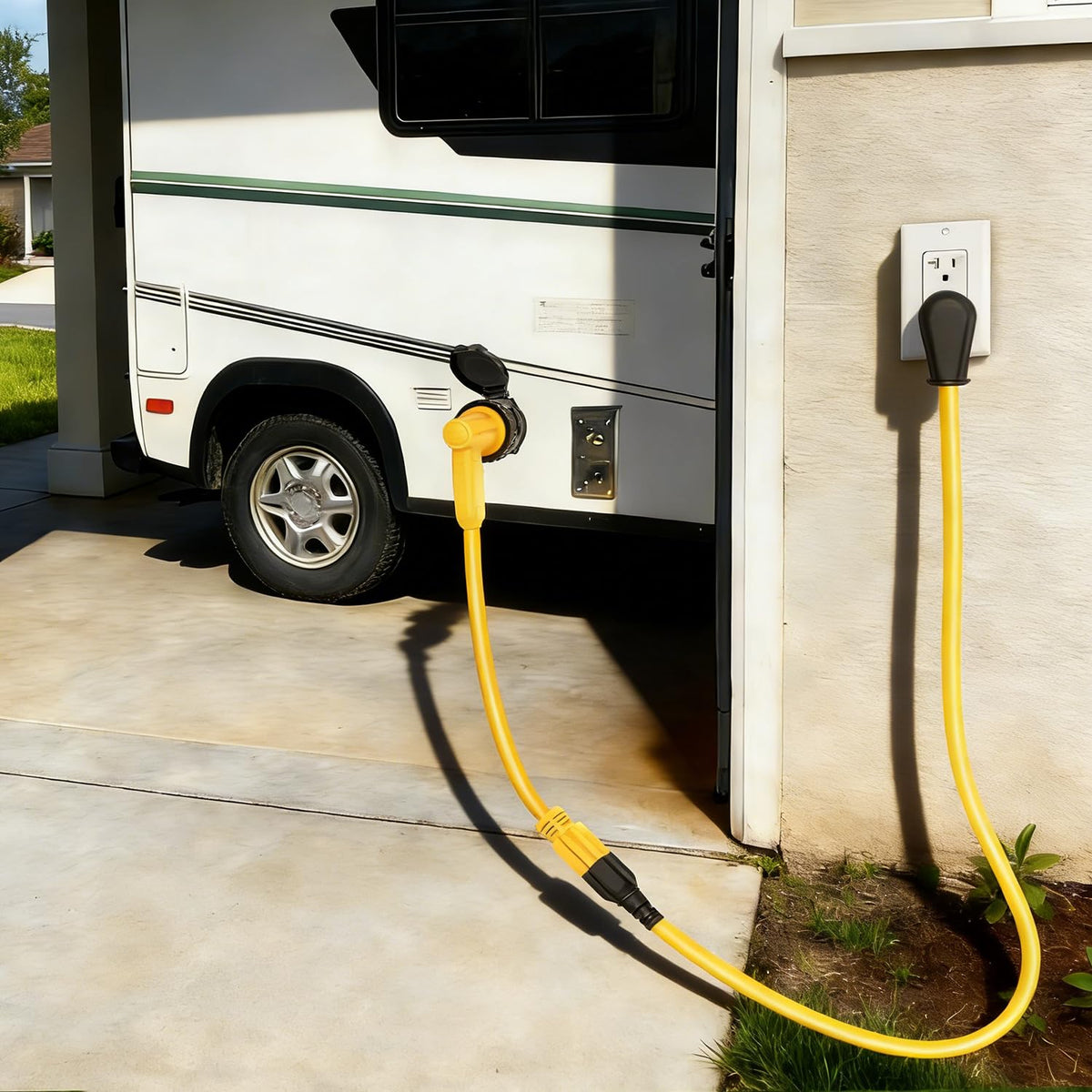 ADCAUDX adapter beside measuring tape showing compact three-foot scale benefit