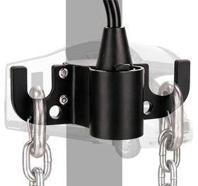 Addcean front view mounted on trailer tongue showing tidy cables and chains