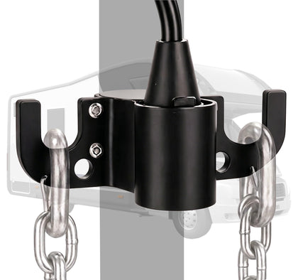 Addcean front view mounted on trailer tongue showing tidy cables and chains