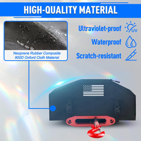 AddSafety snap fasteners and elastic bands securing cover tightly against wind