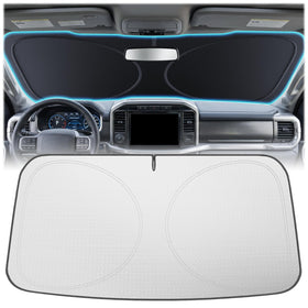 Adefor front view showing full windshield coverage and fast installation benefit