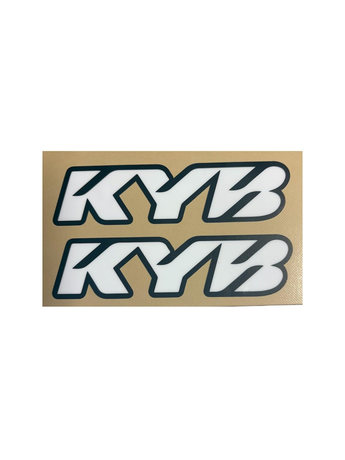 adhesive back detail KYB decal showing strong backing for long-lasting adhesion