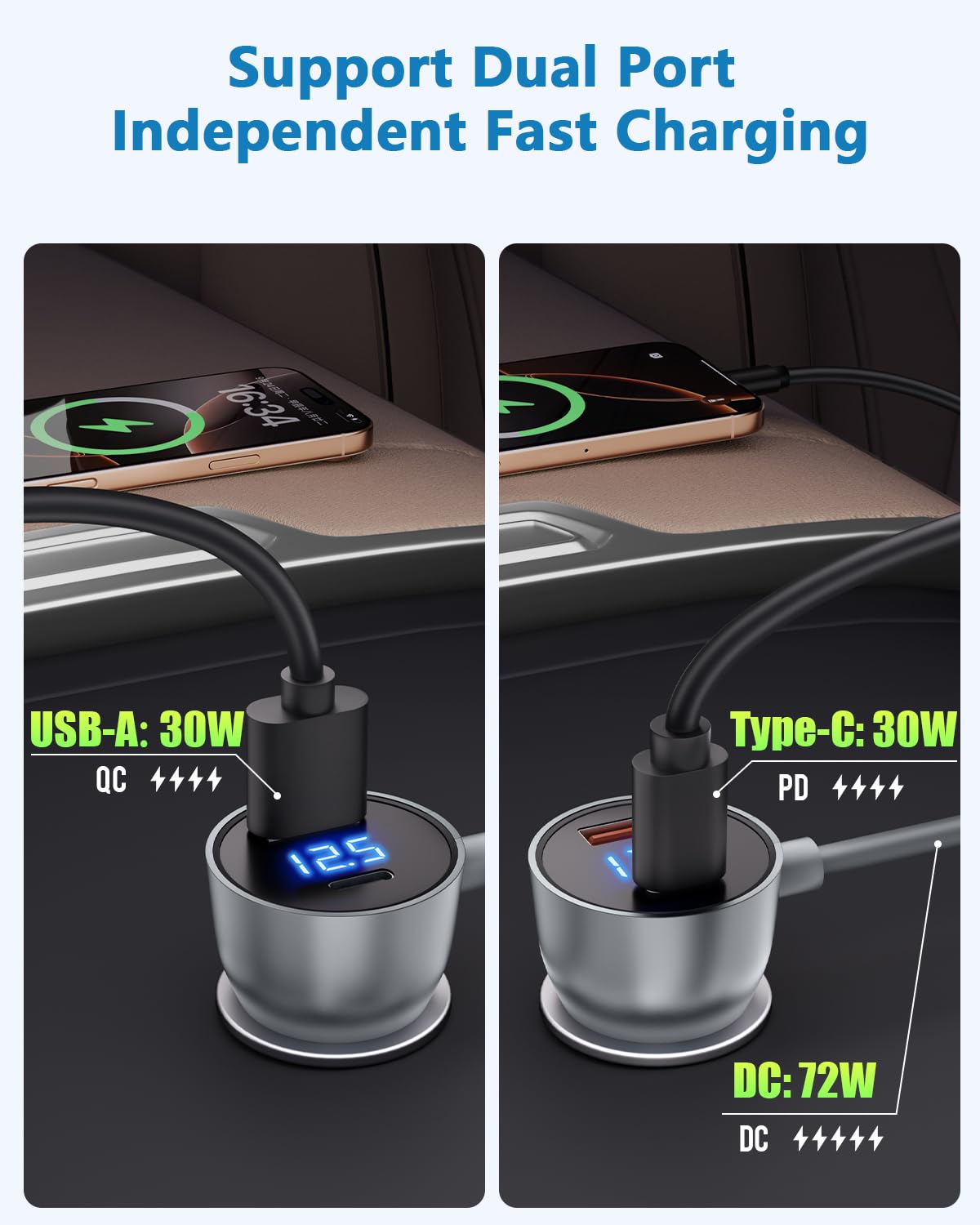 ADINEL digital voltage display close-up for instant vehicle battery monitoring