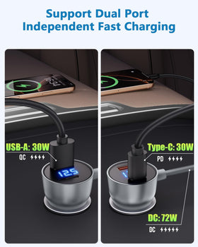 ADINEL digital voltage display close-up for instant vehicle battery monitoring