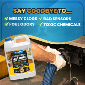 ADIOS! back label with instructions highlighting safe use benefit