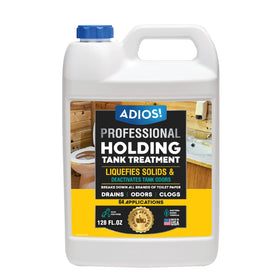 ADIOS! 1-gallon front label showing product and clear usage benefit