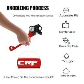 Adsspro levers installed on CRF handlebar showing direct-fit convenience