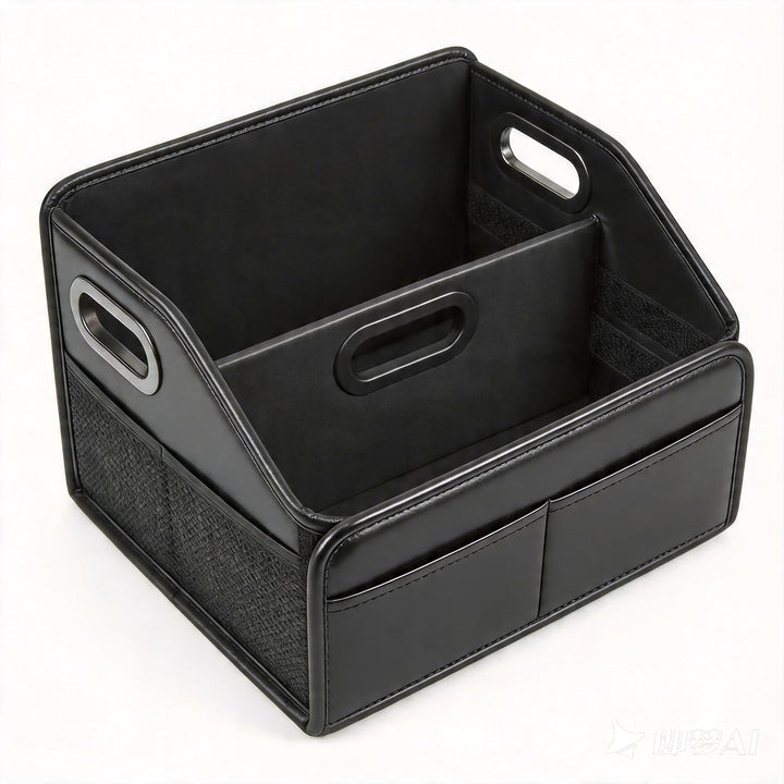 Adullama front view car caddy showing organized compartments and accessibility
