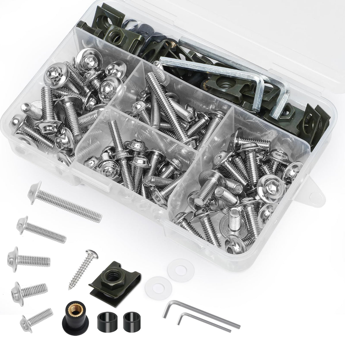AEEAST front packaging showing full 177-piece kit and organized compartments, easy selection benefit