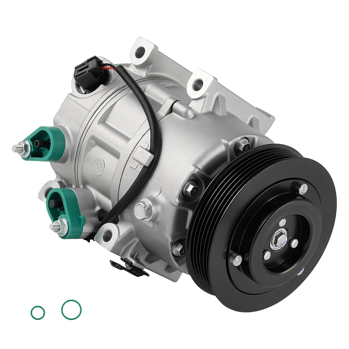 AEagle AC compressor front view showing mounting points and fitment benefits