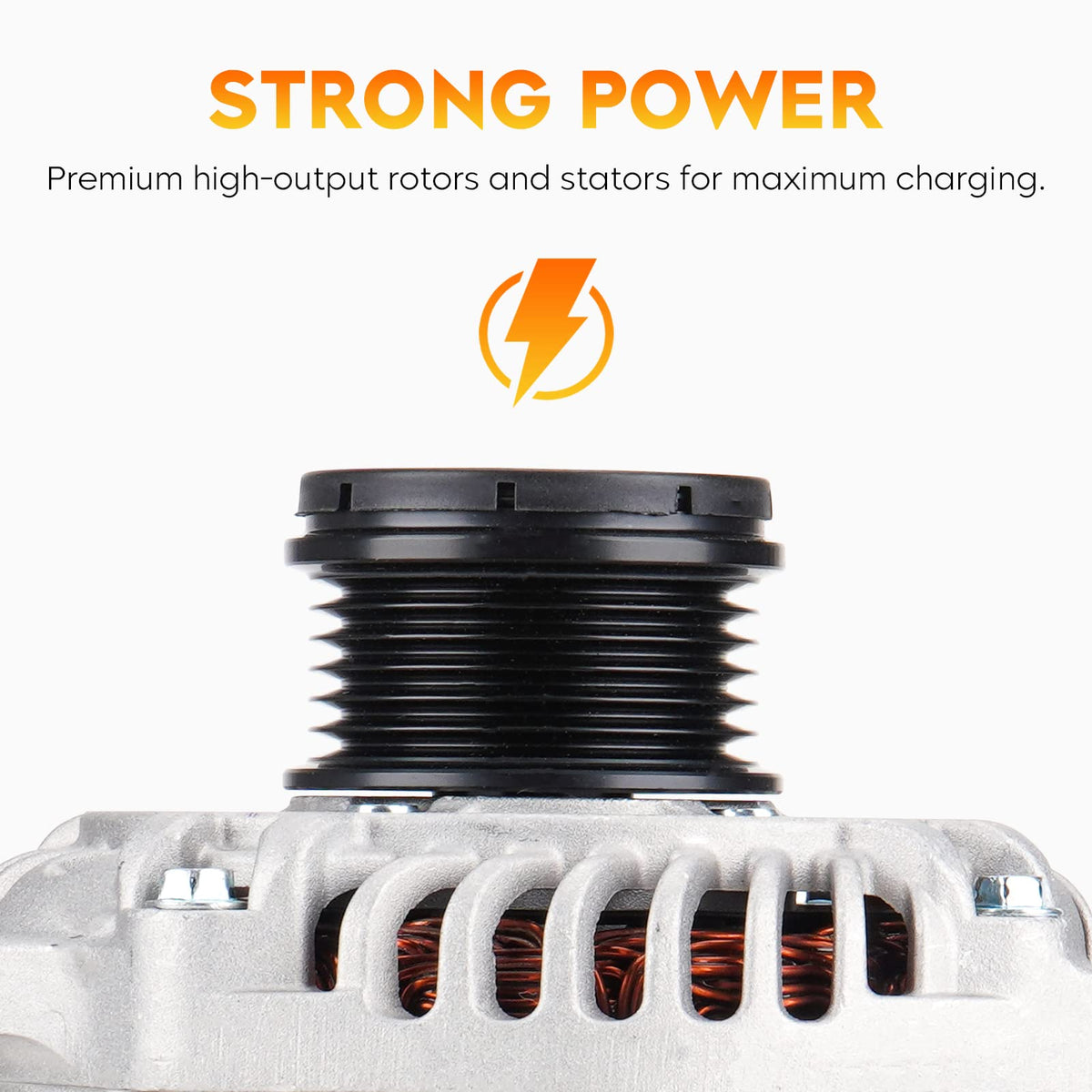 Aeagle alternator electrical connector detail showing OE-style plug for easy wiring