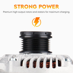 Aeagle alternator electrical connector detail showing OE-style plug for easy wiring