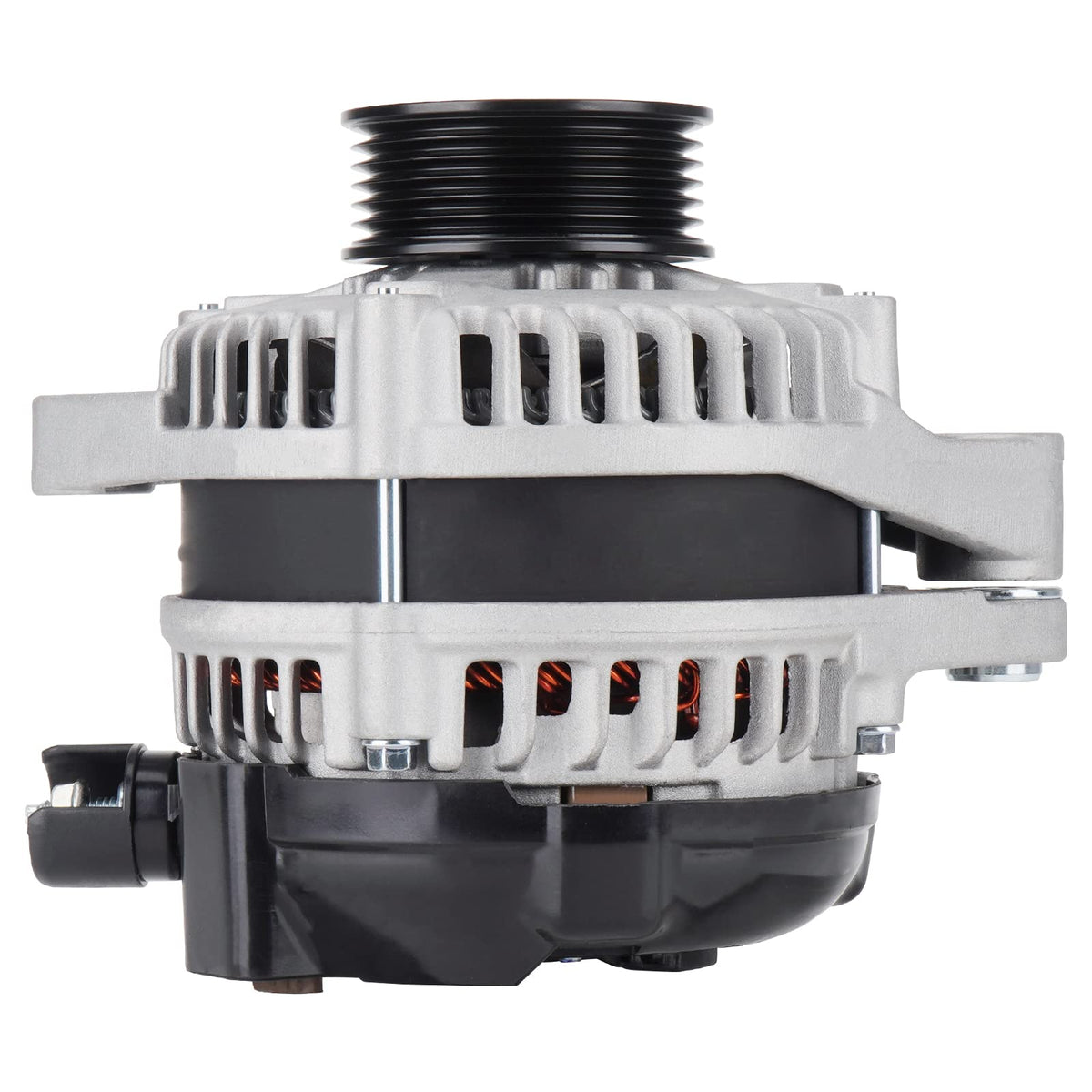 Aeagle alternator front view showing clean housing and mounting, ensures direct-fit replacement