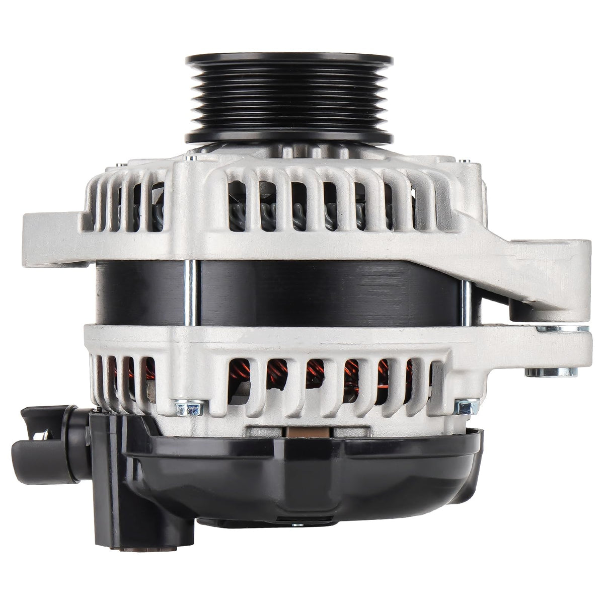 Aeagle alternator front view showing mounting points and robust housing for easy fit