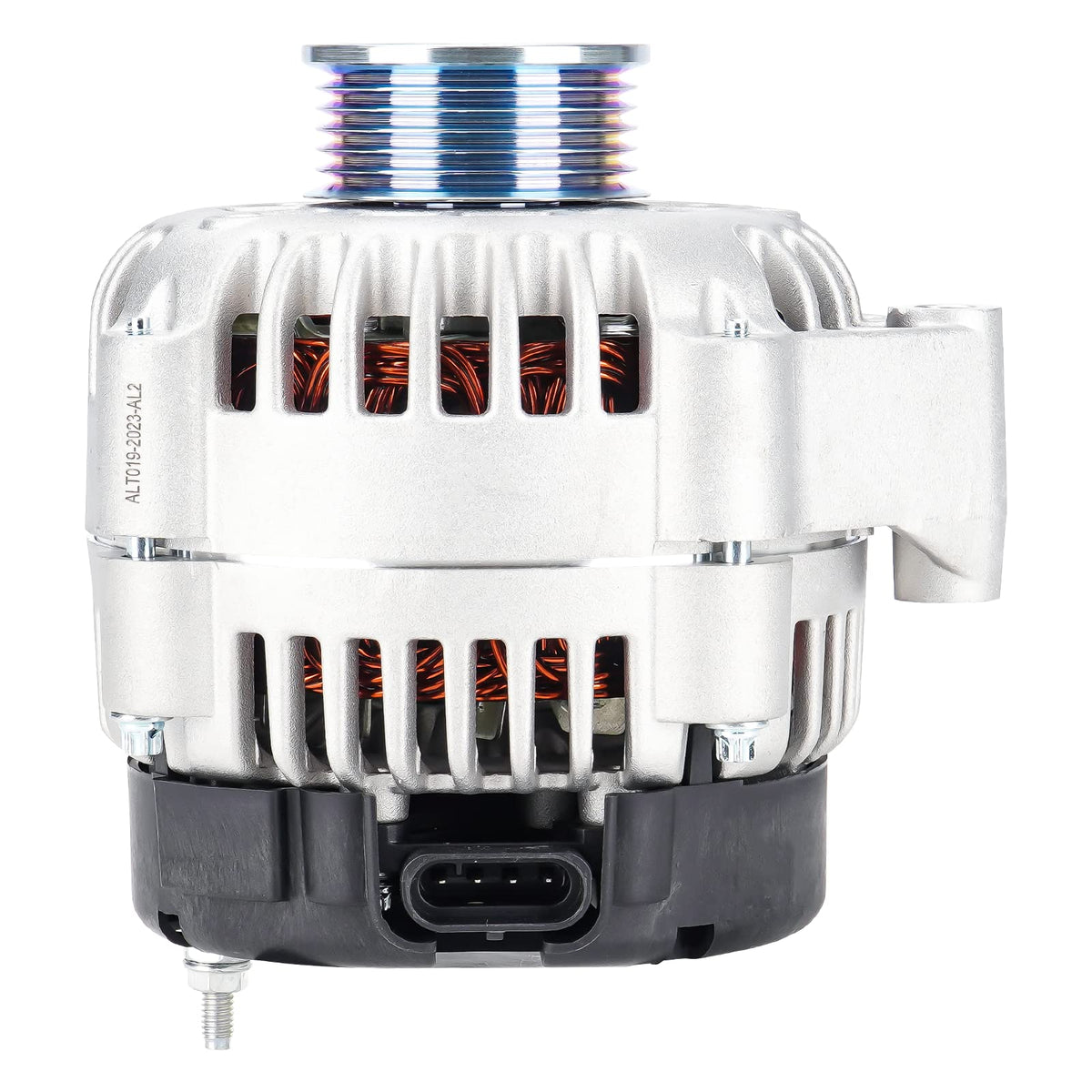 Aeagle alternator front view showing housing and mounting points for easy fit