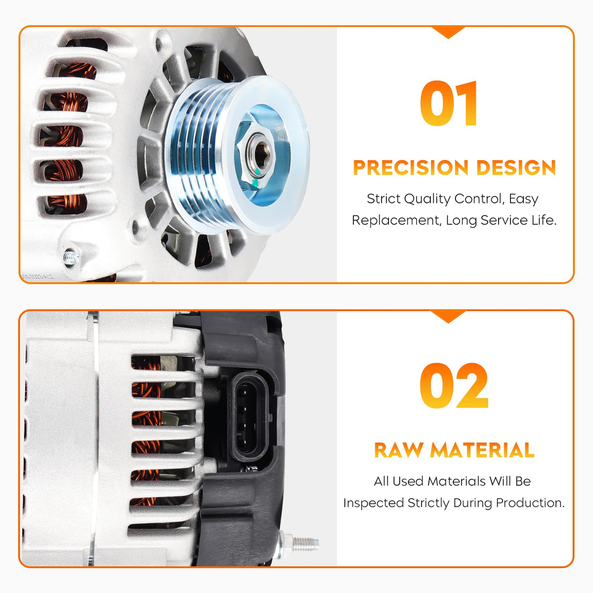 Aeagle alternator mounted in engine bay demonstrating direct-fit installation benefit