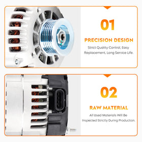 Aeagle alternator mounted in engine bay demonstrating direct-fit installation benefit
