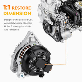 Aeagle alternator installed in Toyota engine bay illustrating direct-fit replacement benefit