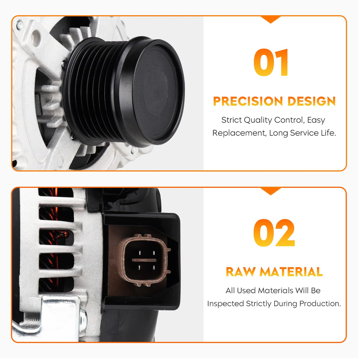 Aeagle alternator mounting point detail highlights precise fitment and strengthened brackets