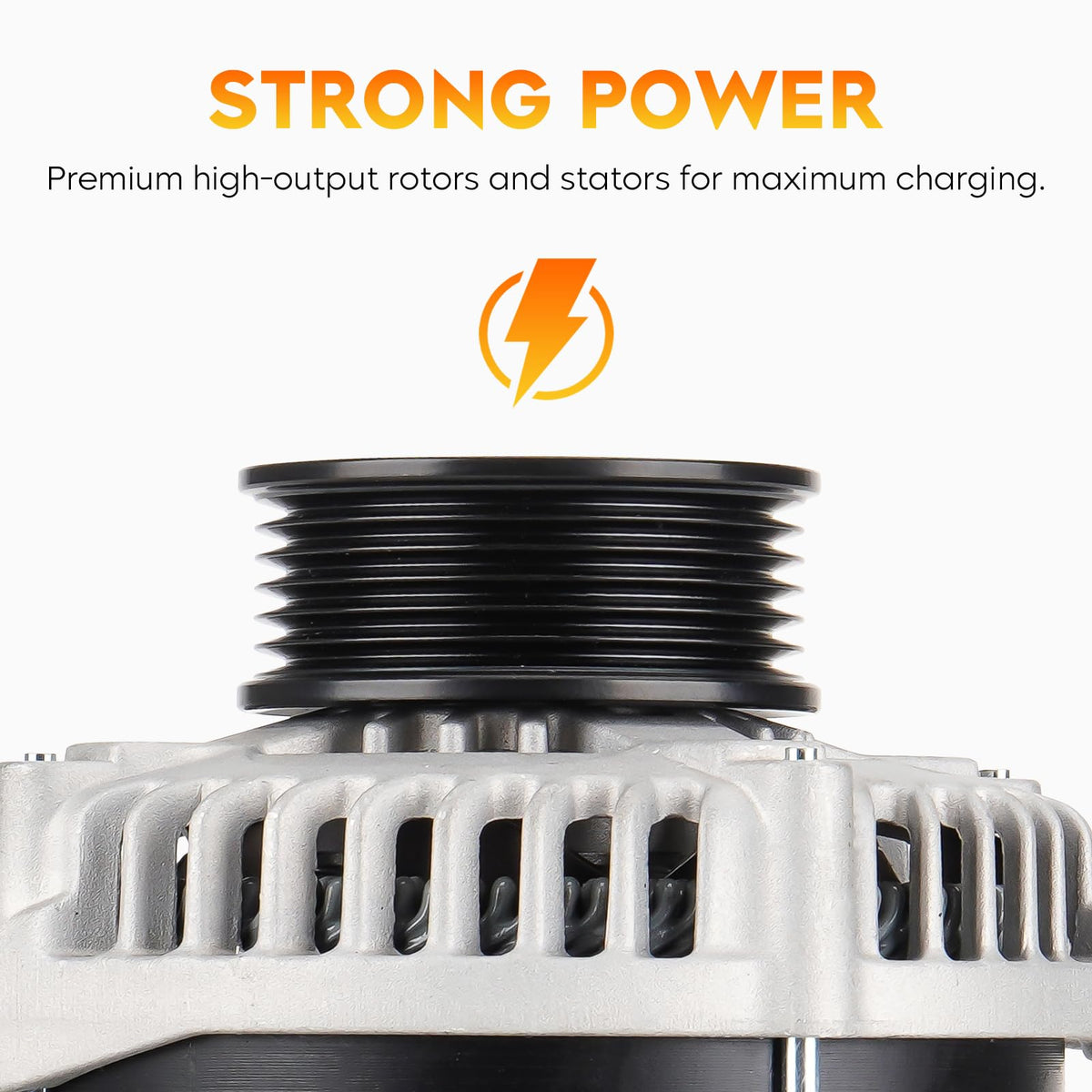 Aeagle alternator pulley detail highlighting precision-machined pulley for smooth belt drive
