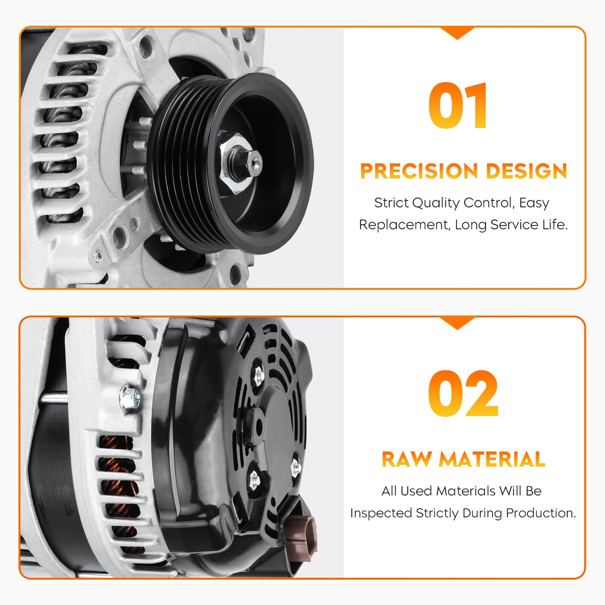 Aeagle alternator side connector detail displaying terminals for straightforward hookup