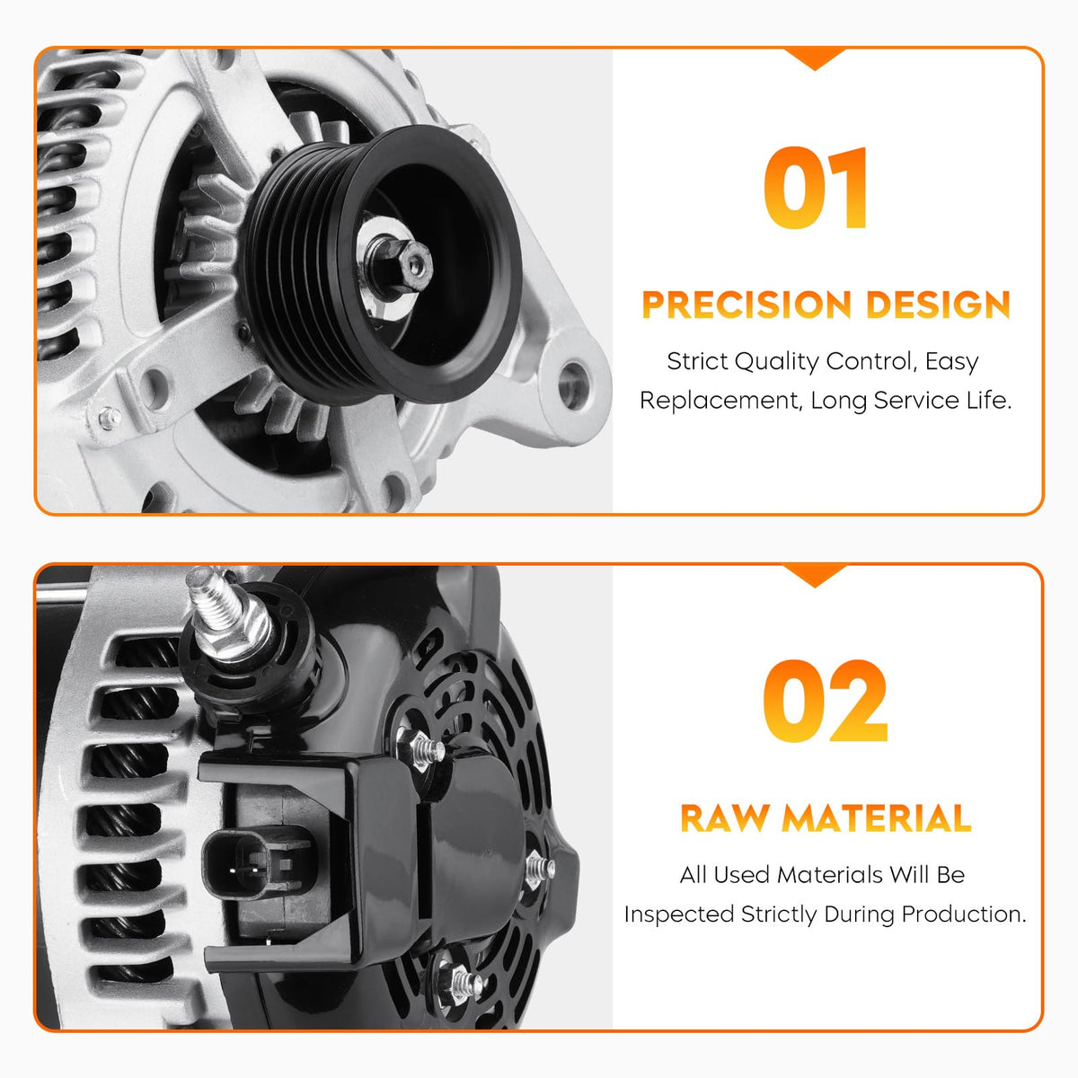 Aeagle alternator side mounting flange showing bolt locations for straightforward install