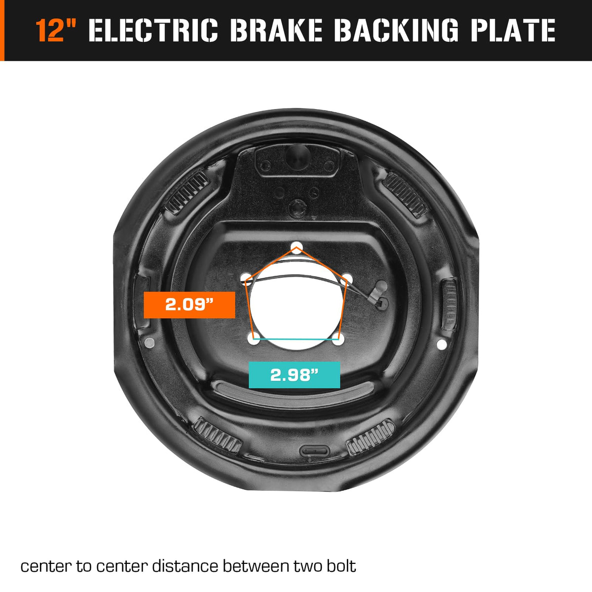 Aeagle detail of backing plate and shoe assembly for durable construction benefit