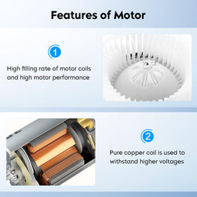 Aeagle blower motor rotor closeup showing silicon-steel rotor for durability