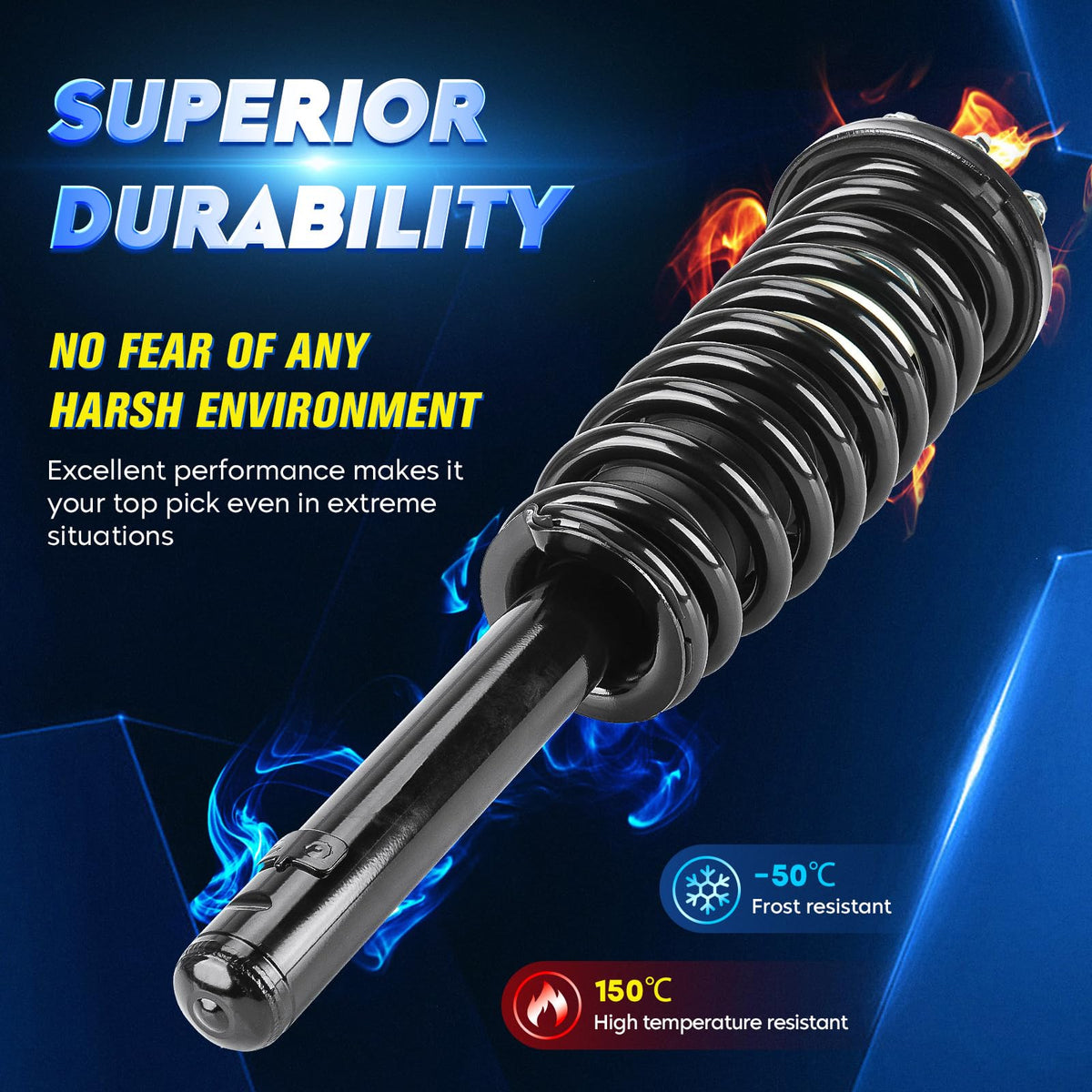Aeagle coil spring close-up showing durable coils and even spacing for consistent ride benefit
