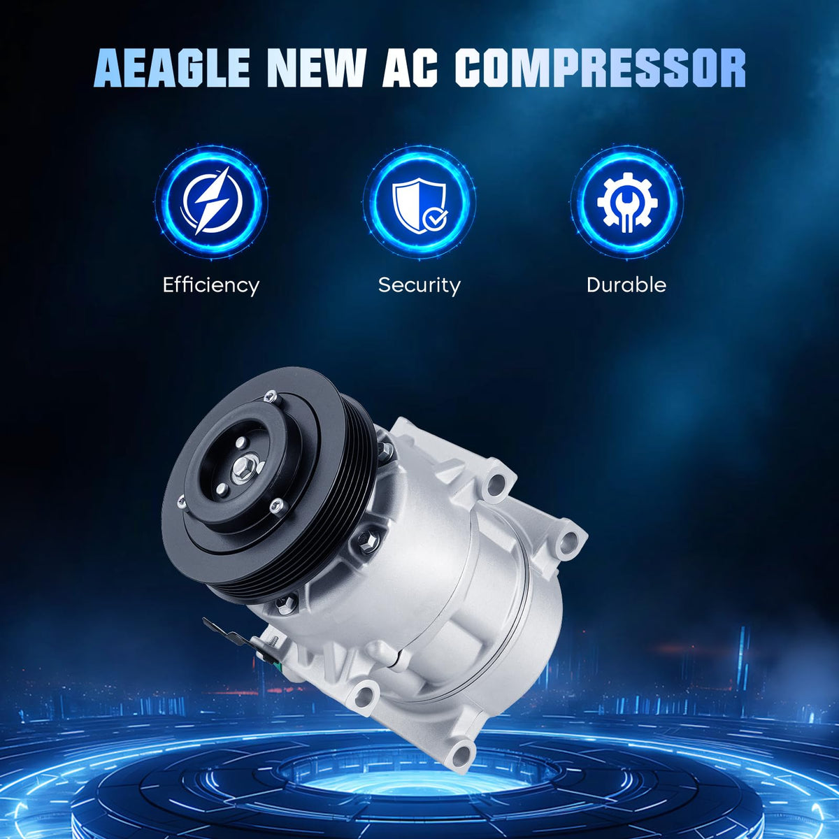 AEagle compressor clutch close-up highlighting quiet engagement benefit