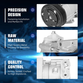 Aeagle compressor installed in Ford engine bay demonstrating direct-fit benefit