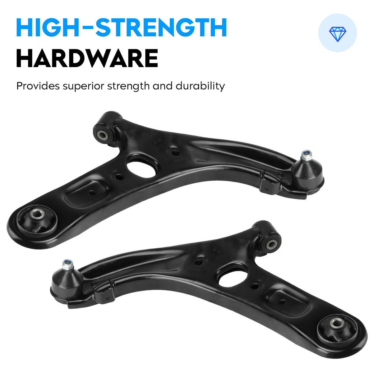 Aeagle control arm beside ruler showing dimensions for correct fit